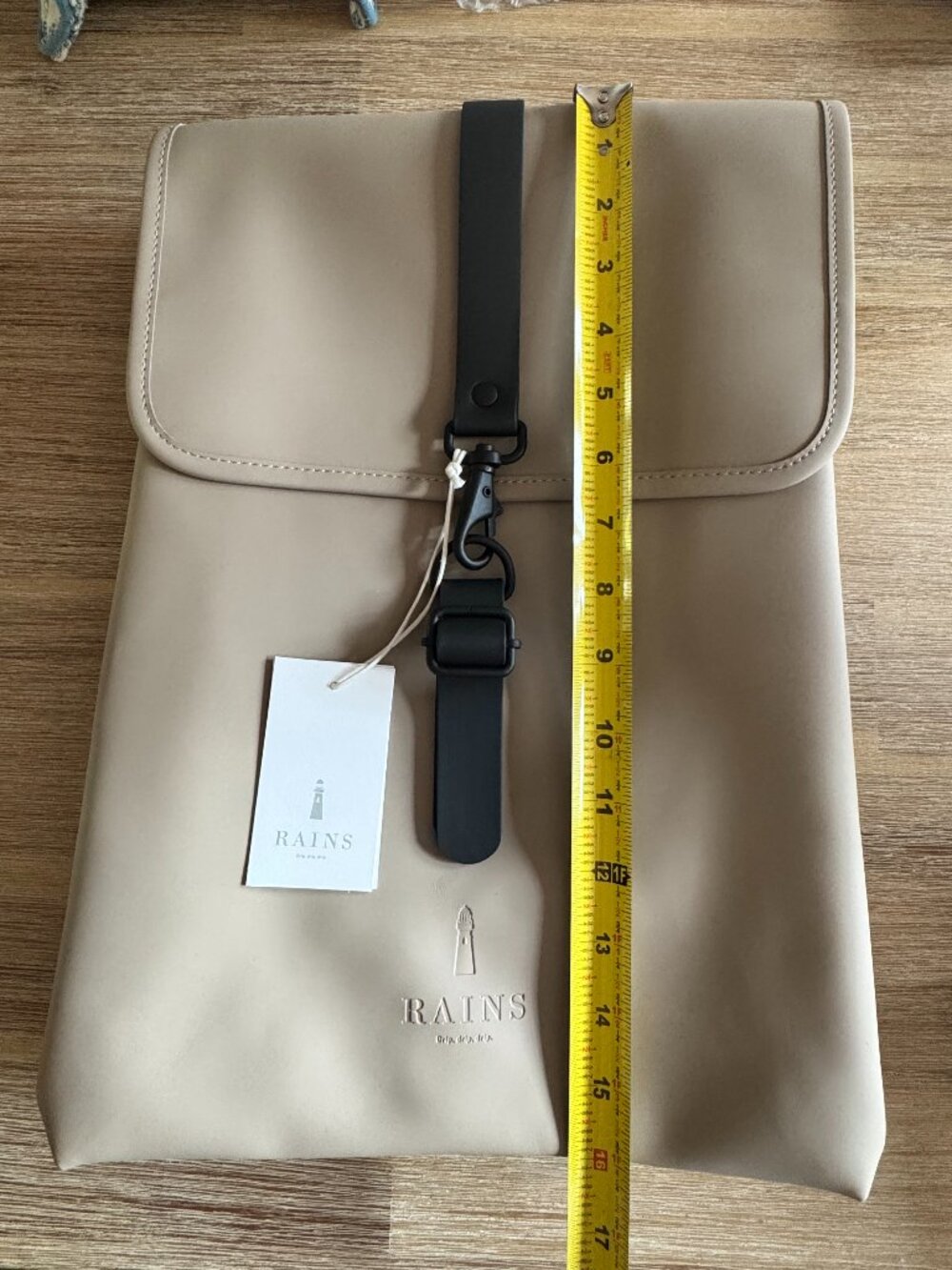 Rains Waterproof 'Rucksack' Backpack - Beige - Picture 13 of 15